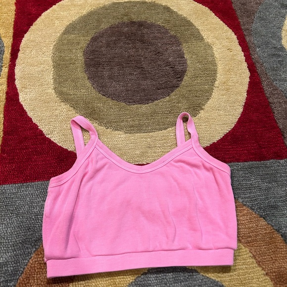 Year Of Ours Pink Ribbed Very Short Crop Tank Top Women’s Size Small - Picture 1 of 3
